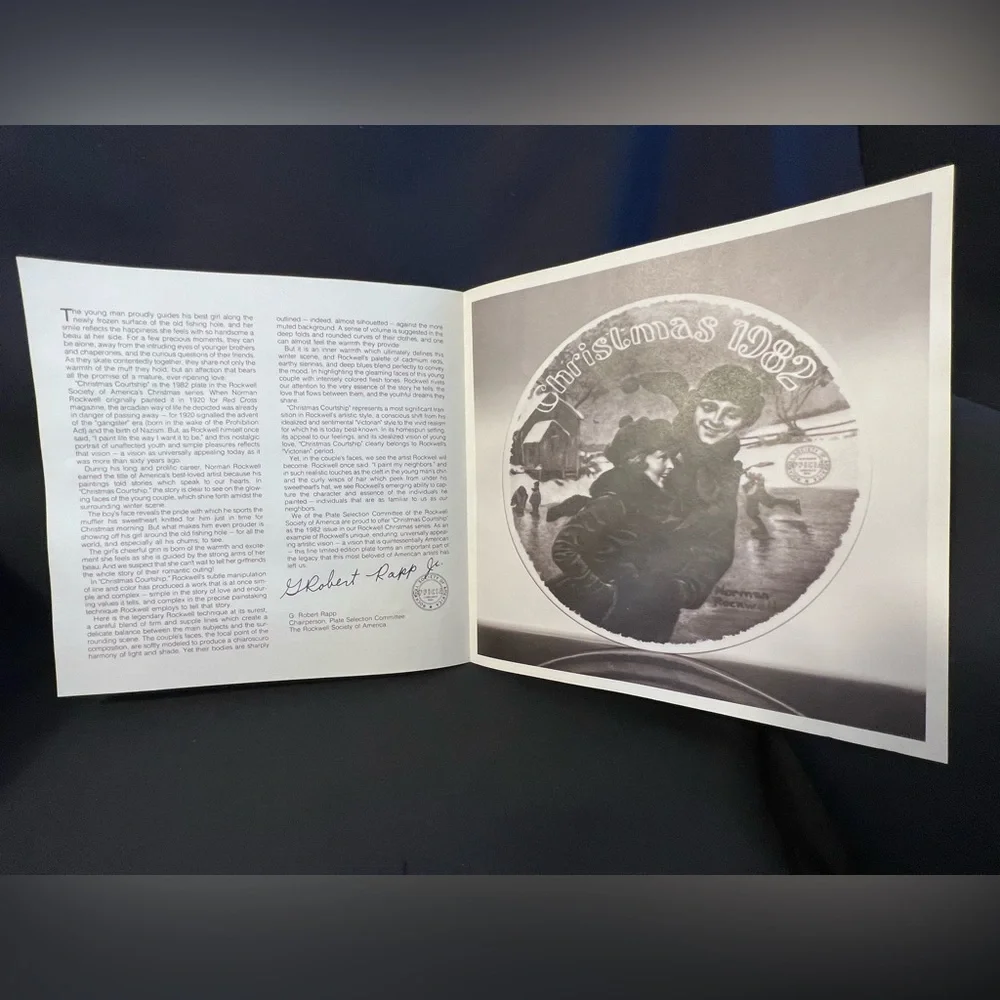 Norman Rockwell “Christmas Courtship” Decorative Plate - Picture 3 of 6